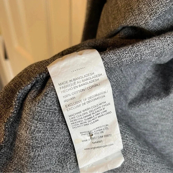 Penguin Munsingwear 100% Cotton Men’s Button Up Shirt Gray Long Sleeves Size XL - Picture 4 of 12
